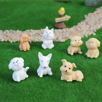 2ks/lot Pes, Miniaturní Figurky Miniaturní Terárium Řemesla Realistické Zvířata Psy Fairy Zahradní Doplňky