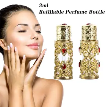 3 ml Vynikající Duté Parfémy Refill Bottle Retro Arabském Stylu Esenciální Olej Láhve s Kapátkem Kosmetika vzorkovnice