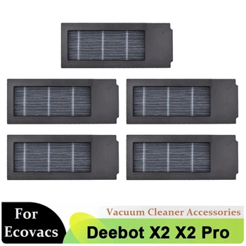 5 KS Hepa Filtr Černá Plastová Pro Ecovacs Deebot X2 Omni / X2 Pro / X2 Vysavače robotické Příslušenství