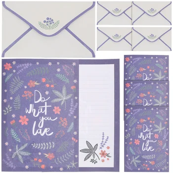 5 Sad Krásné Květinové Papírnictví Dovolenou dopisní Papíry Obálky Dopisu Graceling Kit a Obálky Oblek
