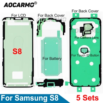 5Sets/Lot Pro Samsung Galaxy S8 SM-G9500 LCD Displej Zadní Kryt Baterie Objektiv Fotoaparátu Úplnou Sadu Vodotěsné Lepicí Nálepky, Lepidlo