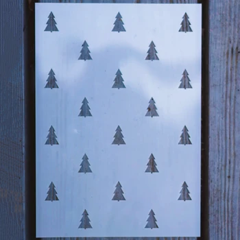 A4 A3 A2 Velikost Vánoční Strom, Zeď, Šablony na Malování Scrapbooking Album Papírové Karty DIY Řemeslo Dekorativní Šablony Šablony