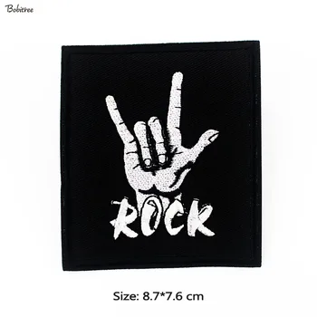 Black White Rock Milují Hudbu Opravy Žehlička nálepka na Oblečení, Šití Výšivky Odznak Nášivky na Bundy Patchwork