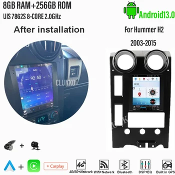 Clunko Pro Hummer H2 2003 - 2015 Android Auto Rádio Stereo Tesla Obrazovka Multimediální Přehrávač Carplay Auto 8G+256G 4G Bluetooth Wifi