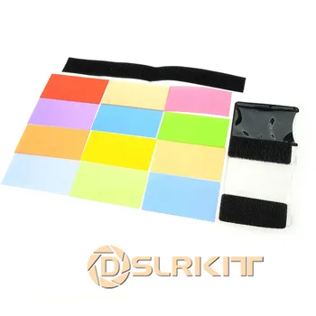 DSLRKIT 12 KS Flash Barva Karty Difuzoru Sada Osvětlení, Pop-Up Filtr sada