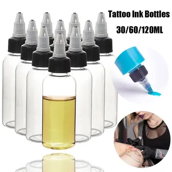 Jasné, Stlačitelná Plastová Pigment Kontejner Plnitelné Lahve Dropper Láhve Tetování Inkoust Lahví