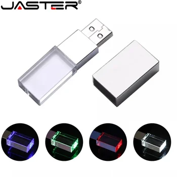 JASTER Crystal flash Disk 128GB Zdarma Vlastní Logo Memory Stick 64GB Bude Vyzařovat Světlo USB Flash Disk 32GB Kreativní Pendrive 16GB