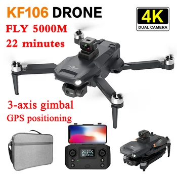KF106 MAX GPS Drone 4K Profesional s HD Duální Kamera 2.4 G WiFi EIS 3-Axis Gimbal Střídavý Motor RC Quadcopter Děti Hračky