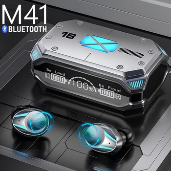 M41 Bezdrátová Sluchátka Bluetooth 5.2 Binaurální Sports Gaming Headset, Dotykové Ovládání, Mini Sluchátka, LCD Displej, HIFI Hudební Sluchátka
