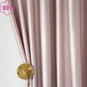 Moderní Záclony pro Obývací Pokoj Ložnice Světlo Luxusní Imitace Růžové -jako Lesk Textura Vysoce přesné francouzské Okno