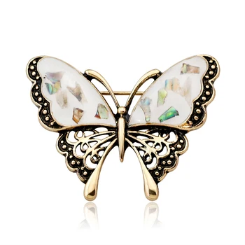 Módní Retro Butterfly Slitiny Abalone Shell Brože Kolíky Svatební Šperky, Dáma, Šaty, Doplňky, Dárek XZ463