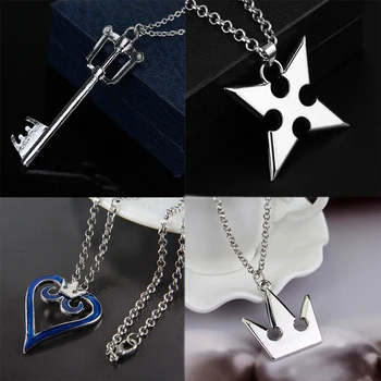 Módní Šperky Kingdom Hearts Sora Koruny Náhrdelník Náhrdelník Ručně Vyrobený Kostým Klíčové Kouzlo Přívěsek Řetěz, Ozdoba