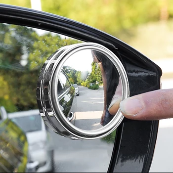 Nové 2 Ks Auto Snadné použití Pomocné Zpětné Zrcátko o 360 Stupňů Otočná Širokoúhlý Kulatý Rám Blind Spot Zrcadlo