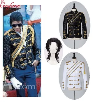 Nové pánské oblečení módní slim MJ Michael Jackson, kabát tanec Flitry sako fázi zpěvák kostýmy coaplay kostým a paruku