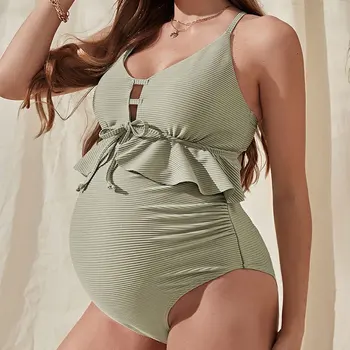 Plavky pro Těhotné Ženy Koupání Nosit Jeden Kus Těhotenství Plavky Sexy Podvazkové Plavat Oblek Plus Velikost Těhotenské Plavky