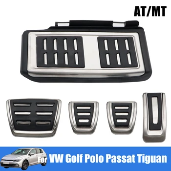 Plyn Brzdový Pedál Sady Pro Volkswagen VW Golf MK7 8 Passat B8 3G Tiguan 2 Touran 2 Polo 5 6 T-Roc Jetta 7 A7 Nerezové Oceli MT NA
