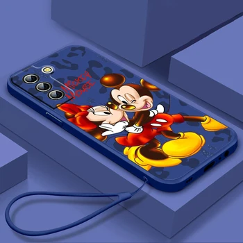 Pár Mickey Minnie Telefon Pouzdro Pro Samsung Galaxy S23 S22 S21 S20 S9 S10 Ultra Plus Profík FE Tekuté Lano Silikonový Kryt Fundas