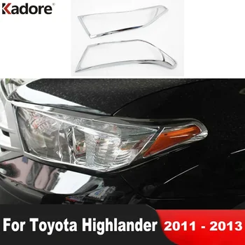 Přední Hlavu Světlo Svítilny Kryt Střihu Pro Toyota Highlander 2011 2012 2013 Hatchback Chrome Auto Světlometů Rám Čalounění Příslušenství