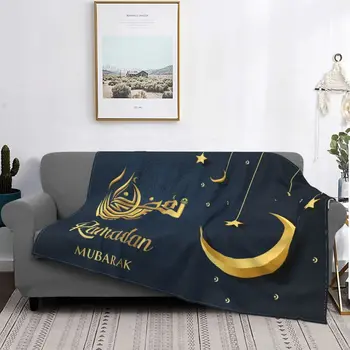 Ramadan Kareem Deka Měkký Fleece Jarní Teplé Flanelové Islámský Eid Mubarak Hodit Přikrývky pro Pohovku Auto Ložní prádlo Přehoz