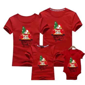Rodina Odpovídající Oblečení Vánoce Maminka A Mě Oblečení Dospělé Děti tričko Dětské Kombinézy Otec Matka Dcera Syn Rodina Oblečení