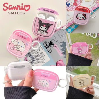 Sanrio Hello Kitty Sluchátka Pouzdro pro Airpods 1 2 3 Kryt Sluchátka Příslušenství Ochranný Rámeček pro Apple Airpods Pro s Háčkem