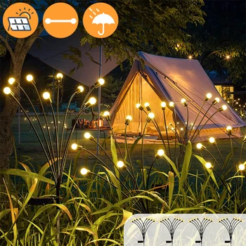 Solární LED Firefly Světlo Venkovní Zahradní Dekorace Krajiny Světla, Vodotěsné Ohňostroj Světlo Na Zemi, Dům, Terasu, Trávník Decor