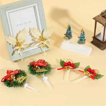 Sváteční Dekorace Krásný Dort Vložte Mini Vánoční Strom Slavnostní Mini Dort Add-ons Slavnostní Party Dodávky Dezert Dekorace