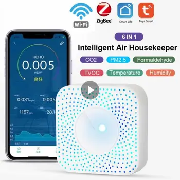 Zigbee WiFi Tuya Inteligentní Senzor Kvality Vzduchu PM2.5 PM10 Detektor Teploty, Vlhkosti Monitor Metr Pro Smart Life App Domácí Alarm