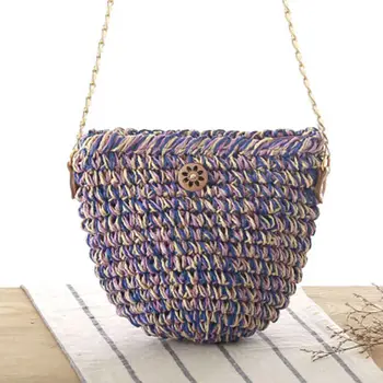 Čínský styl nové krásné slámy taška přes rameno Messenger bag proměnlivé tkané tašky plážové, volnočasové kabelky