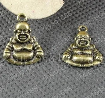 100ks/mnoho slitiny Zinku korálky Starožitné Bronzové Pozlacené 20*16MM Maitreya Buddha Přívěsky Přívěsky Fit Výrobu Šperků DIY JHA2272
