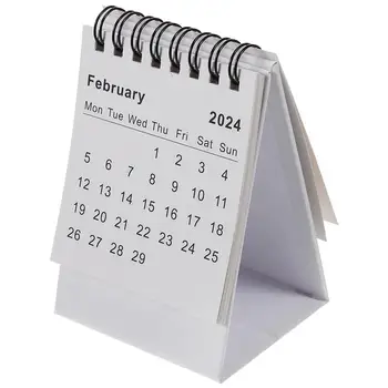 2024 Mini Stolní Kalendář Novinka Dekor Stolní Ozdoba 2025 Desktop Černá Bílá Seznam Kalendáře Měsíční Denní Plánovač Programu