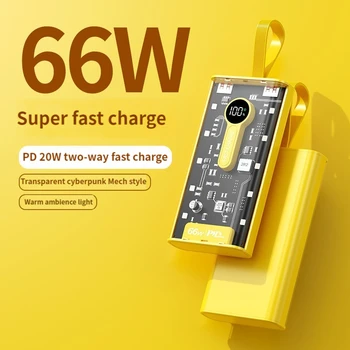 66W Super Rychlé Nabíjení 20000mAh Power Bank PD20W Přenosná Rychlá Nabíječka pro IPhone, Samsung, Xiaomi, Huawei Pomocné Baterie Balení