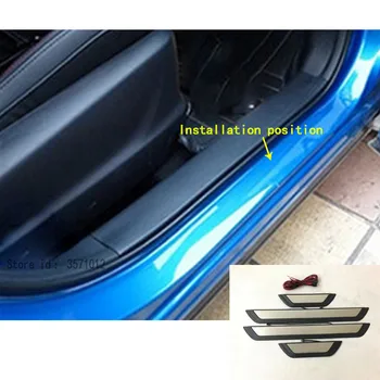 Auto Plastové&Steel Pedal Dveře Strip Šoupat Rám Vnější LED Práh Pro Mazda CX-5 CX5 2. Gen 2017 2018 2019 2020 2021 2022