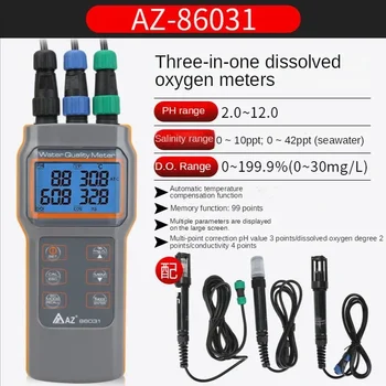 AZ86031 Přenosný PH kyselost metr Voda Tester Kvality Rozpuštěný kyslík, vodivost, salinita test Rozpuštěného kyslíku metr IP67