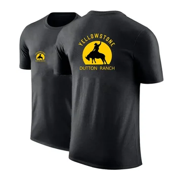 Film Yellowstone Dutton Ranč Pánské Nové Letní Horké Prodej Print T-Košile Casual O-Výstřih Krátký Rukáv Módní Tisk Topy