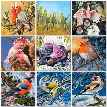 GATYZTORY Pták olejomalba podle Čísel DIY Obraz Akrylovými Barvami Zvířata, Olej, Ručně malované Dárkové Domácí Dekoraci Žádné Základě