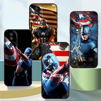 Kapitán Amerika Marvel Na Počest 80 70 60 50 30 20 20 10 9 9X 9A 9C X8 8A Pro Plus Lite 4G 5G Silikonové Černé Pouzdro na Telefon