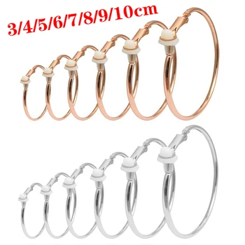 Klip Náušnice Bez Piercing Non-Piercing Malý Velký Kruh Rose Gold Silver Pokovování Prsteny Klasické Trend Hoop Náušnice Pro Ženy