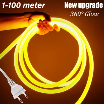 Neon LED Strip Světlo AC220V EU Plug 2835 120LEDs/m Flexibilní Neon Lano Světlo, Venkovní, Vodotěsné IP67 Lampa Pro Dovolenou 1-100m