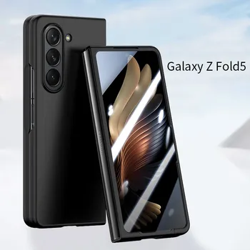 PC Hard Shell Telefon Pouzdro Pro Samsung Galaxy Složit Z 5 Fold5 Kalení Skla Film Ochranný Kryt