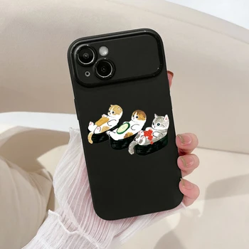 Roztomilé Sushi Cat Telefon Pouzdro pro iPhone 15 14 13 ProMax XR XS Max 7 8 Plus SE 12 11 Nárazuvzdorný Silikonový Nárazník Zadní Kryt Fundas