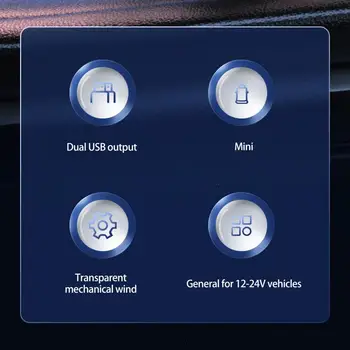 Užitečné USB Nabíječka do Auta Nízké Teploty Auto Nabíječka Noční Osvětlení 2 USB Auto Cigaretový Zapalovač Nabíječka Stávajícího Nařízení