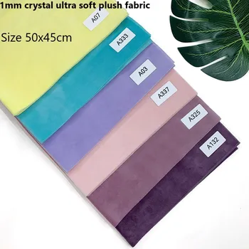 ZYFMPTEX Crystal Ultra Měkké Plyšové Tkaniny Velikost 50x45cm DIY Ruční Domácí Textilní Hračky Plyšové Tkaniny Tkaniny Plná Barva